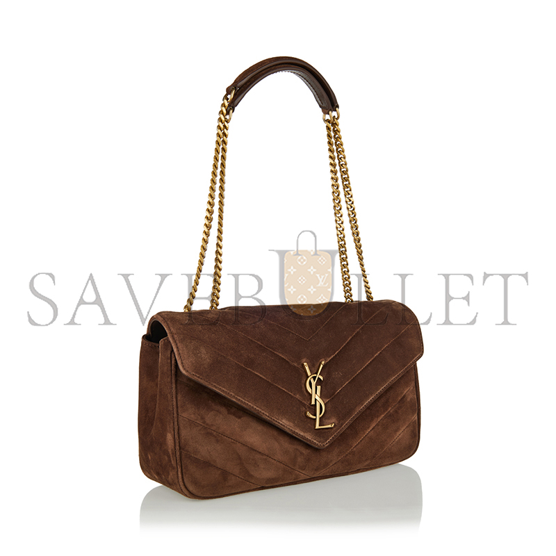 YSL LOULOU MEDIUM IN MATELASSÉ SUEDE 801439AAEY62358 (29*17*8cm)